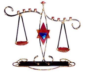 Lady of Justice Tree Topper or Scales of Justice Menorah
