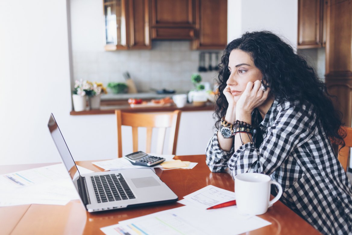 woman preparing her tax return