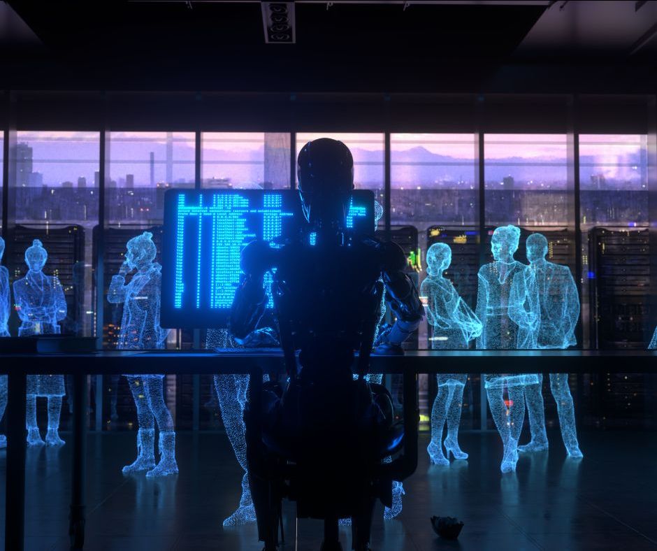 ai figure monitoring office workers